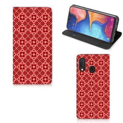 Samsung Galaxy A20e | Hoesje met Magneet | Batik Rood