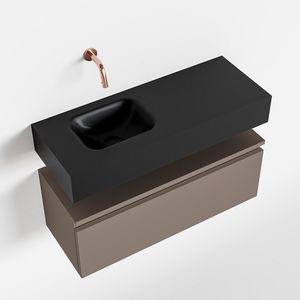 Toiletmeubel Mondiaz Andor | 80 cm | Meubelkleur Smoke | Lex vrijhangend wastafel Urban Links | Zonder kraangat