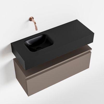Toiletmeubel Mondiaz Andor | 80 cm | Meubelkleur Smoke | Lex vrijhangend wastafel Urban Links | Zonder kraangat