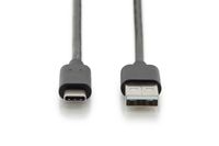 Digitus USB-kabel USB 2.0 USB-C stekker, USB-A stekker 3.00 m Zwart Afgeschermd (dubbel), Stekker past op beide manieren AK-300148-030-S - thumbnail