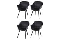 Set van 4 - Hartman Sophie Studio dining armstoel - Carbon Black