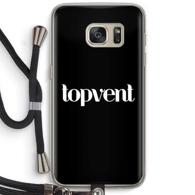 Topvent Zwart: Samsung Galaxy S7 Transparant Hoesje met koord