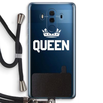 Queen zwart: Huawei Mate 10 Pro Transparant Hoesje met koord Queen zwart: Huawei Mate 10 Pro Transparant Hoesje met koord