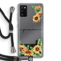 Zonnebloemen: Samsung Galaxy A41 Transparant Hoesje met koord