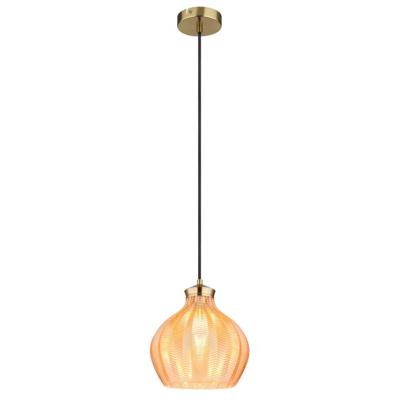 Globo HanglampJessica met oranje glas Ø 22cm - 15898H