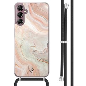 Samsung Galaxy A14 hoesje met koord - Marmer waves