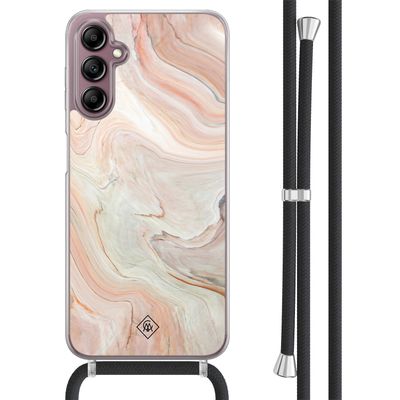 Samsung Galaxy A14 hoesje met koord - Marmer waves