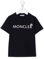 Moncler Enfant t-shirt en coton à logo imprimé - Bleu - thumbnail