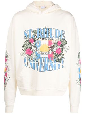 RHUDE hoodie à imprimé graphique - Tons neutres