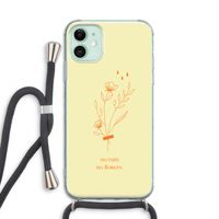 No rain no flowers: iPhone 11 Transparant Hoesje met koord