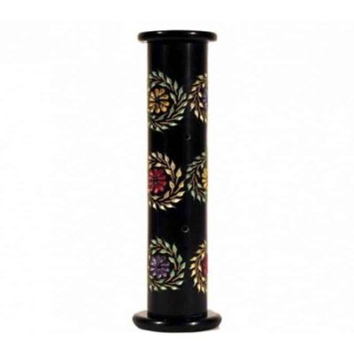 Wierookbrander Pilaar Zeepsteen met Bloemen