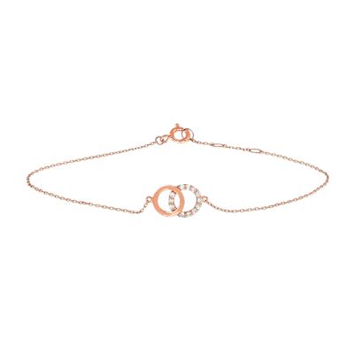 Armband Zirkonia Roségoud 0,8 mm 16,5 - 17,5 - 18,5 cm