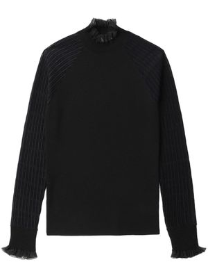 3.1 Phillip Lim pull nervuré à col volanté - Noir