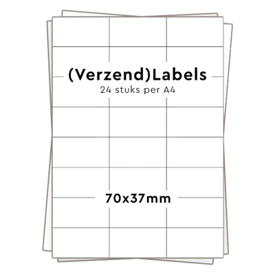 Huismerk 24 stickers per A4 (70x37mm)