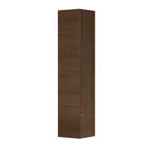 INK Badkamerkast - 36x37x169cm - 1 deur - verticaal gefreesd - eiken Massief eiken chocolate 1259576