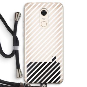 Strepen zwart-wit: Xiaomi Redmi 5 Transparant Hoesje met koord