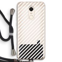 Strepen zwart-wit: Xiaomi Redmi 5 Transparant Hoesje met koord