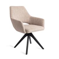 Jesper Home Eetkamerstoel 'Yanai' Revolve Oak Black, kleur Biscuit Beach