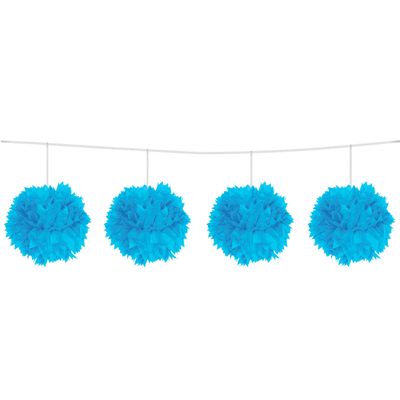 Folat BV Blauwe pompom slinger