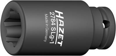 HAZET Krachtdopsleutel · met speciaal profiel 2784SLG-1 · 1/2 inch (12,5 mm) vierkant hol · Ribbelprofiel · 39 mm