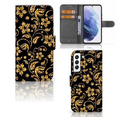 Samsung Galaxy S22 Hoesje Gouden Bloemen Samsung Galaxy S22 Hoesje Gouden Bloemen
