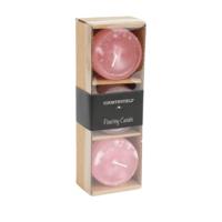 Countryfield drijfkaars bollie roze 5 cm set van 3 | 24 stuks