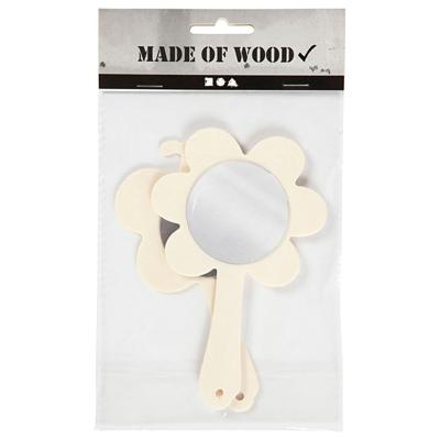 Creativ Company Versier je houten handspiegel, 2st. 14cm