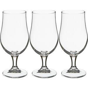 Set van 12x stuks bierglazen transparant 370 ml - 9 x 18 cm