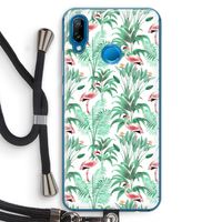 Flamingo bladeren: Huawei P20 Lite Transparant Hoesje met koord