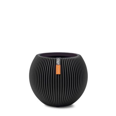Vaas bol Groove 13x10 zwart - Capi europe