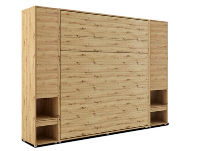 Opklapbed CONCEPTION PRO 180x200 cm artisan eik (verticaal) met kasten en matras