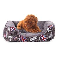 Nationale vlag vier seizoenen echte warme huisdier hond Kennel Mat maat: L 66×50×14cm(Coffee)