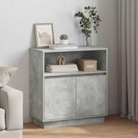 Dressoir met LED Betongrijs 71 x 34,5 x 75 cm Bewerkt hout