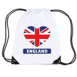 Nylon sporttas Engeland hart vlag wit   -