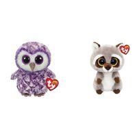 Ty - Knuffel - Beanie Boo's - Moonlight Owl & Racoon - thumbnail