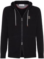 Brunello Cucinelli hoodie en cachemire à design nervuré - Noir