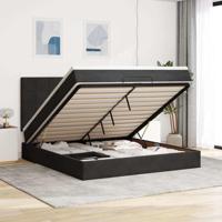 Ottoman bed met matrassen 160x200cm fluweel zwart