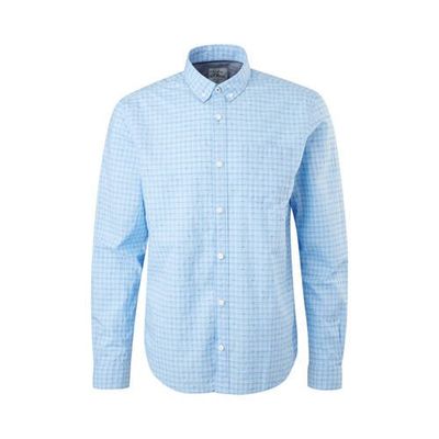 s.Oliver geruit regular fit overhemd lichtblauw