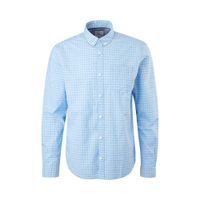 s.Oliver geruit regular fit overhemd lichtblauw - thumbnail