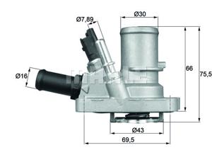 Thermostaat, koelvloeistof MAHLE, u.a. für Abarth, Fiat, Lancia, Alfa Romeo, Opel