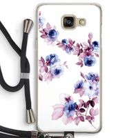 Waterverf bloemen: Samsung Galaxy A5 (2016) Transparant Hoesje met koord