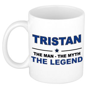 Naam cadeau mok/ beker Tristan The man, The myth the legend 300 ml - Naam mokken