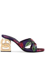 Dolce & Gabbana 3.5-heel floral-jacquard mules - Violet