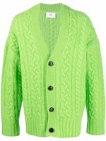 AMI Paris cardigan en maille torsadée à effet d'épaules descendues - Vert