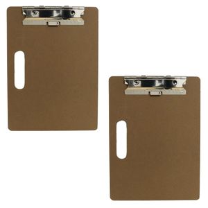 2x stuks clipboard/klembord houtkleur A4 formaat 23 x 31 cm