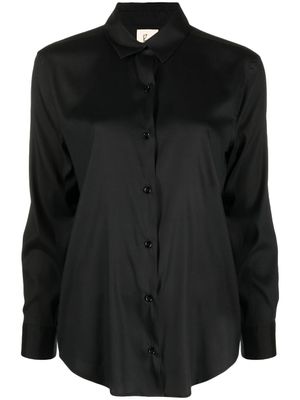 PAULA chemise en soie à manches longues - Noir