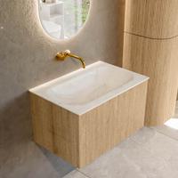 Badmeubel Mondiaz Kurve-Dlux | 70 cm | Meubelkleur Oak | Wastafelkleur Ostra | Solid surface | Midden spoelbak | Zonder kraangat(en) Badmeubel Mondiaz Kurve-Dlux | 70 cm | Meubelkleur Oak | Wastafelkleur Ostra | Solid surface | Midden spoelbak | Zonder kraangat(en)
