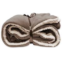 Unique Living | Lars coral fleece|suede plaid 150x200cm taupe