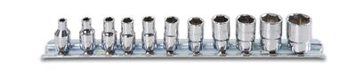 Beta 11-delig set van zeskant dopsleutels, 1/4" aansluiting, verchroomd 900AS/SB11 - 009000389