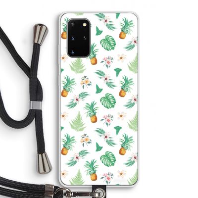Ananas bladeren: Samsung Galaxy S20 Plus Transparant Hoesje met koord